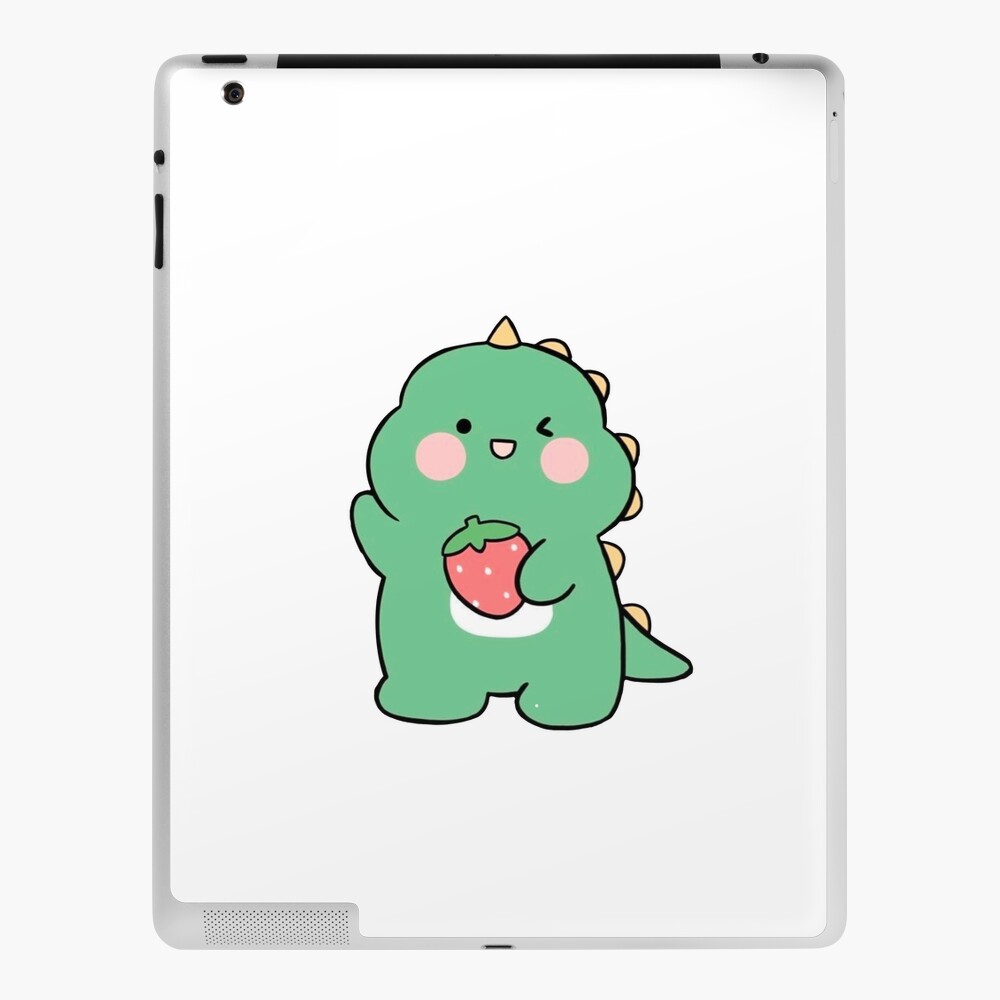 Cute Dinosaur with a Strawberry, Dinosaur Drawing, Cute Dino Doodle iPad  Case & Skin for Sale by Duundeed
