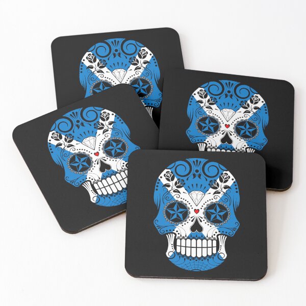 Item preview, Sugar Skull with Roses and Flag of Scotland designed and sold by JeffBartels.