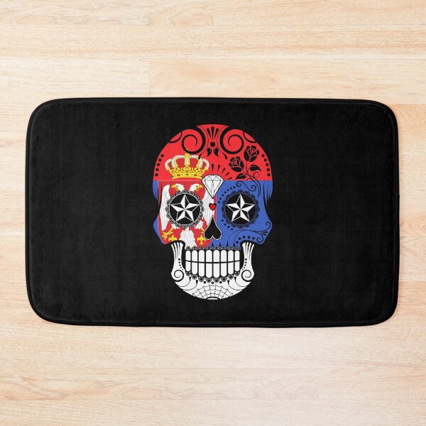Item preview, Sugar Skull with Roses and Flag of Serbia designed and sold by JeffBartels.