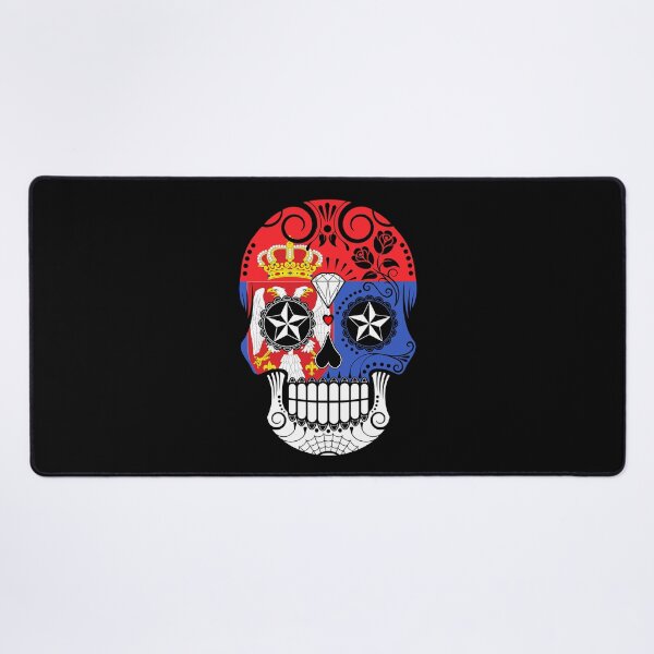 Item preview, Sugar Skull with Roses and Flag of Serbia designed and sold by JeffBartels.