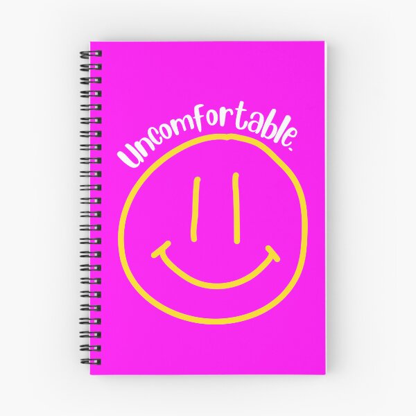 Item preview, Uncomfortable funny introvert quote with smiley face, hot pink and white and yellow designed and sold by Emily Roberts.