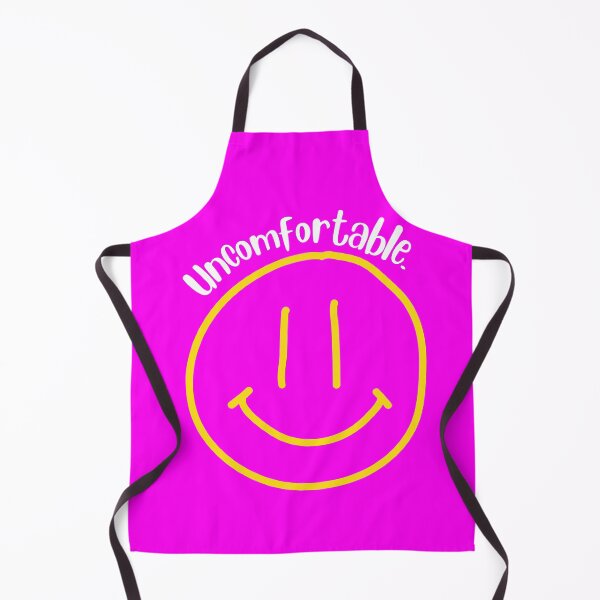 Item preview, Uncomfortable funny introvert quote with smiley face, hot pink and white and yellow designed and sold by Emily Roberts.