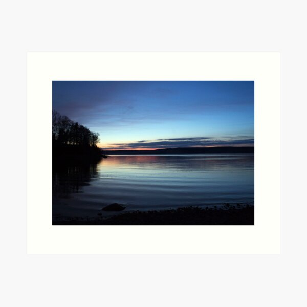 Twilight at the lake Art Print