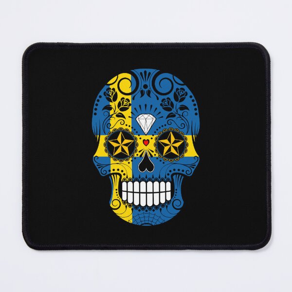 Item preview, Sugar Skull with Roses and Flag of Sweden designed and sold by JeffBartels.