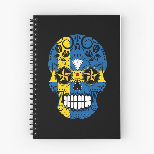 Item preview, Sugar Skull with Roses and Flag of Sweden designed and sold by JeffBartels.