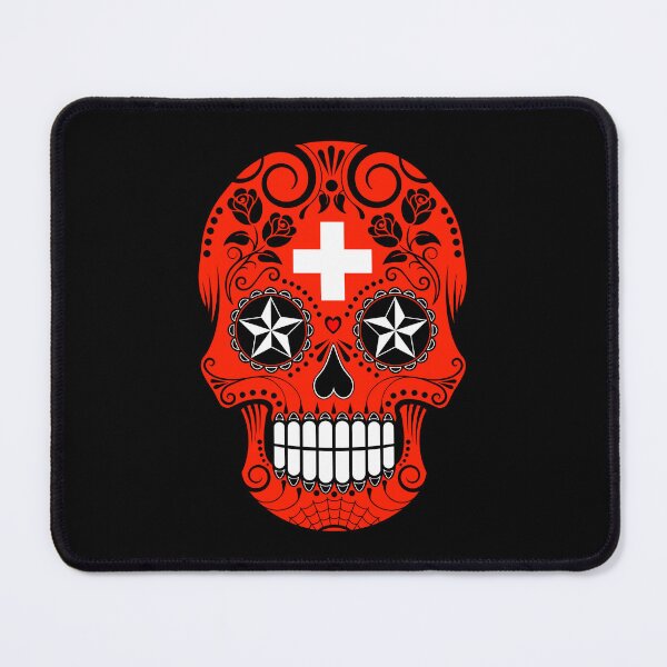 Item preview, Sugar Skull with Roses and Flag of Switzerland designed and sold by JeffBartels.