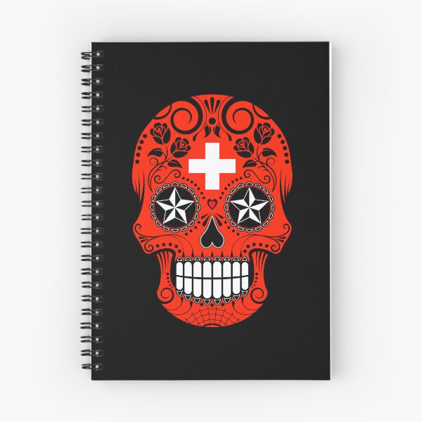 Item preview, Sugar Skull with Roses and Flag of Switzerland designed and sold by JeffBartels.