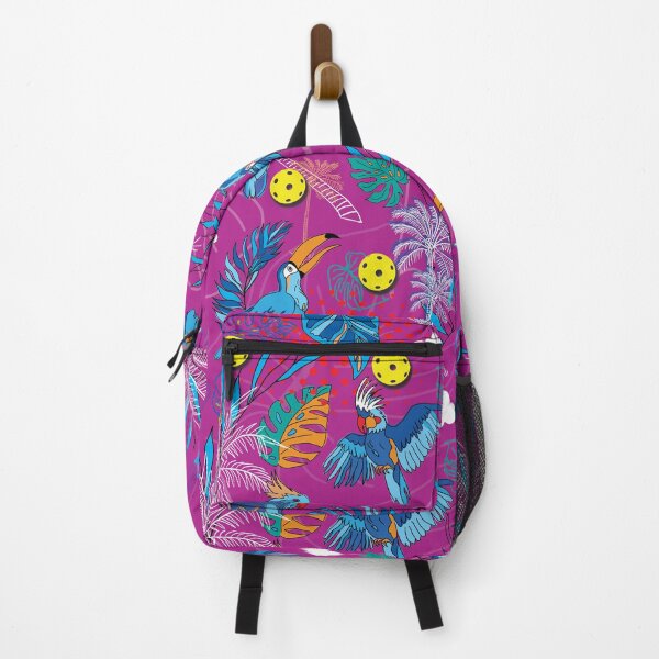 Item preview, Tropical magenta pickleball with birds designed and sold by EvieWoj.