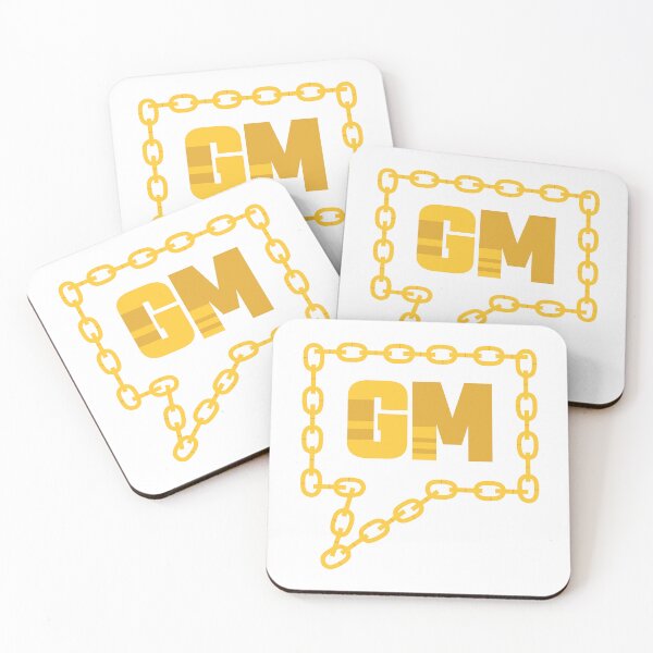 Item preview, Good Morning Blockchain Crypto Social Media Message Box Gold Chain Art Design designed and sold by doseofwin.