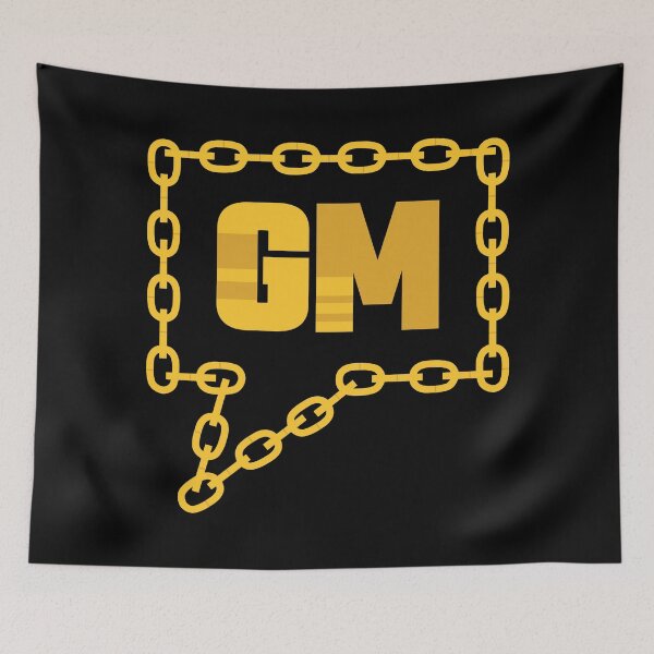 Item preview, Good Morning Blockchain Crypto Social Media Message Box Gold Chain Art Design designed and sold by doseofwin.