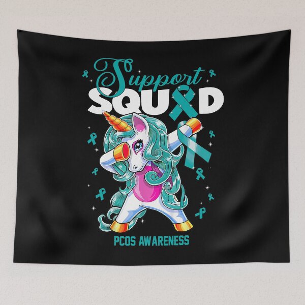 Item preview, Cute Unicorn Support Squad PCOS Awareness Men Women Kid designed and sold by tenjun16.