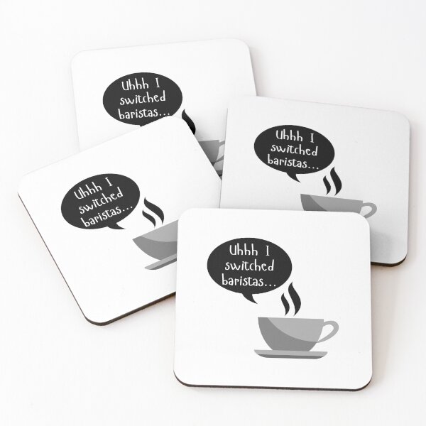 Item preview, Uhhh I Switched Baristas - Coffee Cup and Chat Bubble - Black and White designed and sold by SayWhatYouFeel.