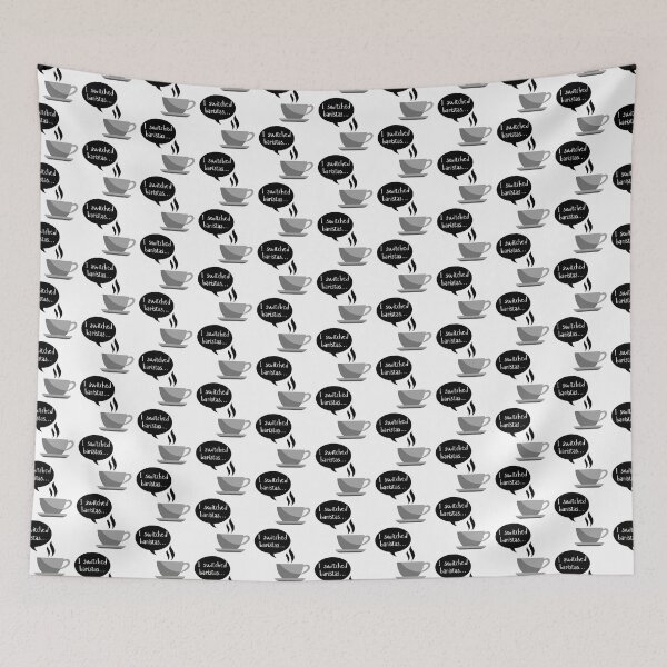 Item preview, I Switched Baristas - Coffee Cup and Chat Bubble - Black and White designed and sold by SayWhatYouFeel.