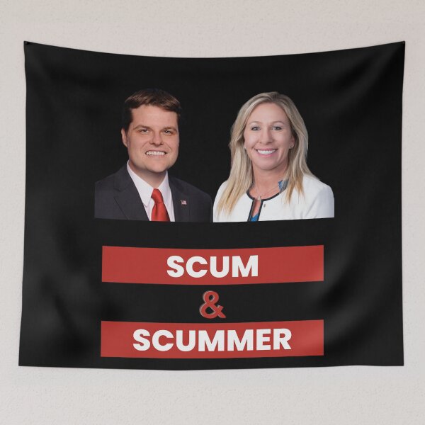 Item preview, marjorie taylor greene and matt gaetz scum and scummer  designed and sold by Giovanni's  Brown Quotes.