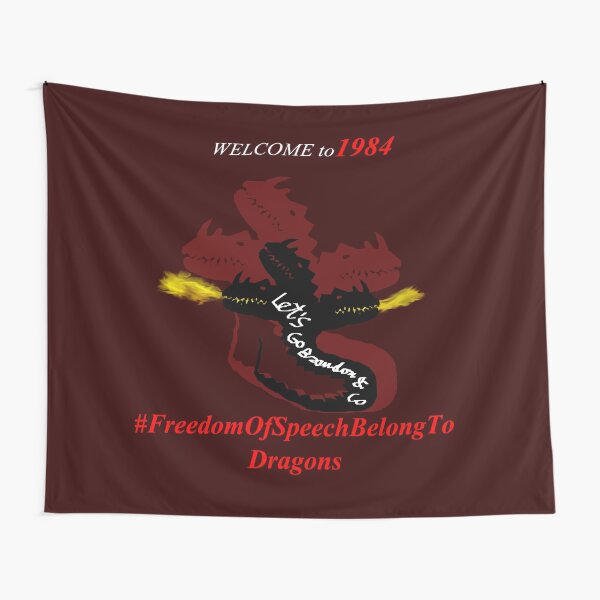 Vista previa del artículo con la obra «La libertad de expresión pertenece a los dragones D14», diseñado y vendido por SelfUpgrade.