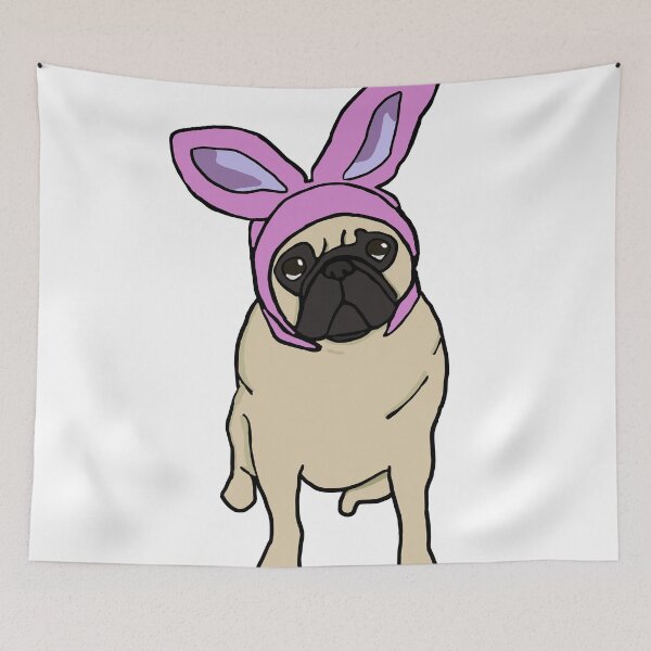 Item preview, Pug Easter Bunny designed and sold by DolphinsDoodle.