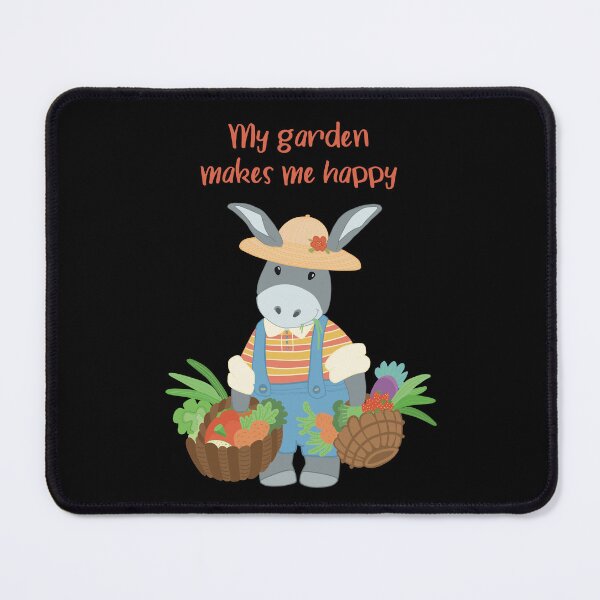 Item preview, My garden makes me happy, cute picture with a gardener with his own grown vegetables designed and sold by marina63.