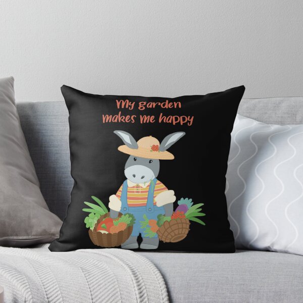 Item preview, My garden makes me happy, cute picture with a gardener with his own grown vegetables designed and sold by marina63.