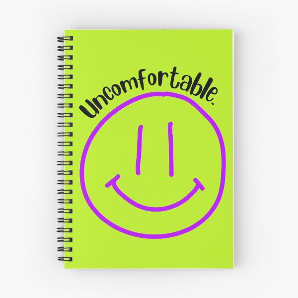 Item preview, Uncomfortable antisocial introvert funny saying with lime green and purple smiley face designed and sold by Emily Roberts.