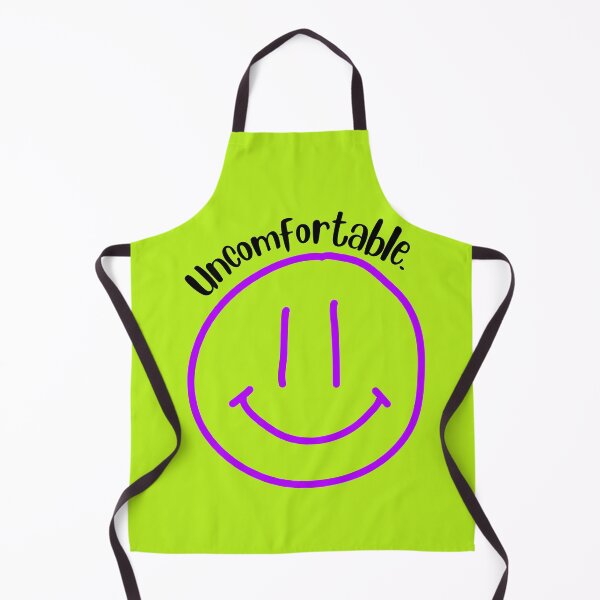 Item preview, Uncomfortable antisocial introvert funny saying with lime green and purple smiley face designed and sold by Emily Roberts.
