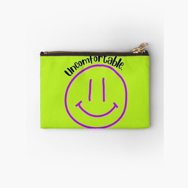 Item preview, Uncomfortable antisocial introvert funny saying with lime green and purple smiley face designed and sold by Emily Roberts.