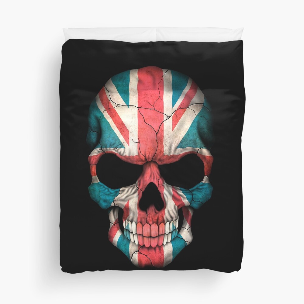 Discover British Flag Skull  Duvet Cover