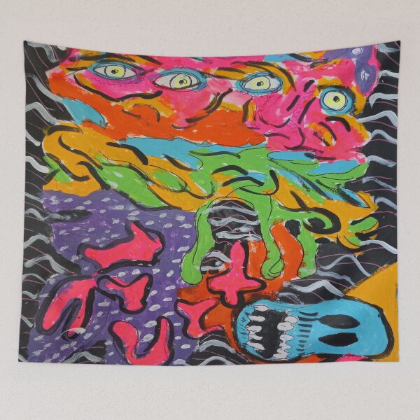 Aperçu de l'œuvre Carnet de croquis 5-4 (Bold Abstract Trippy Lowbrow) créée et vendue par Discordant Dreams Art.