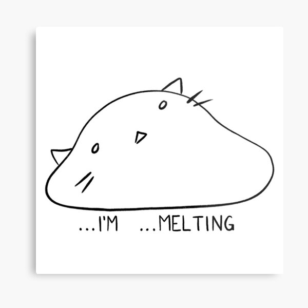 Melting Cat Metal Print