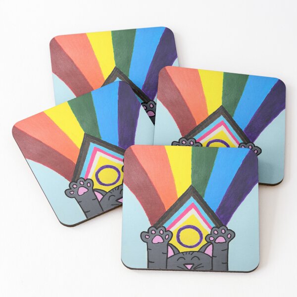 Item preview, Pride Slide Progessive Pride Flag Kitty designed and sold by ChaoticResolve.