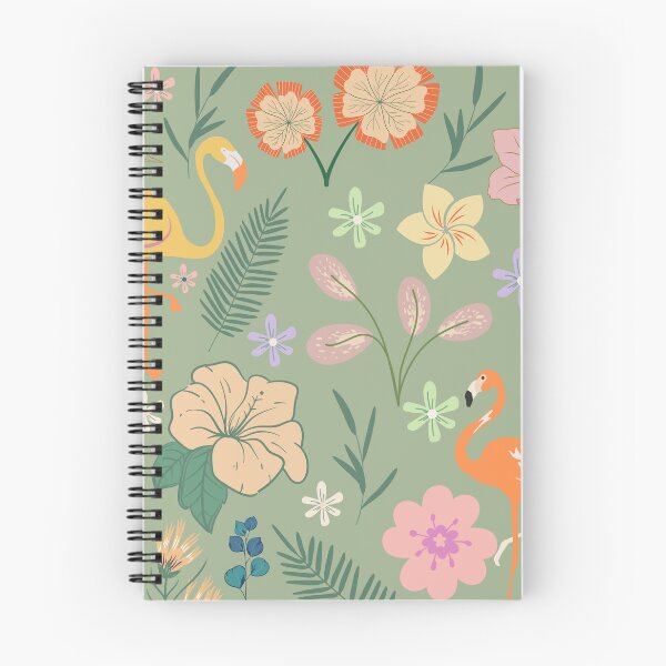 Item preview, Flamingo- green leaves and flower  pattern designed and sold by lhaine88.