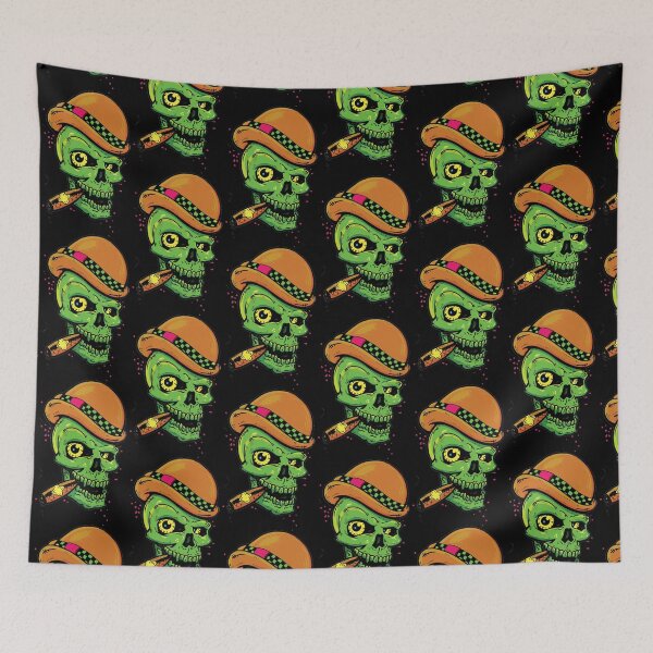 Item preview, Green skull smoking designed and sold by ViejoWill.