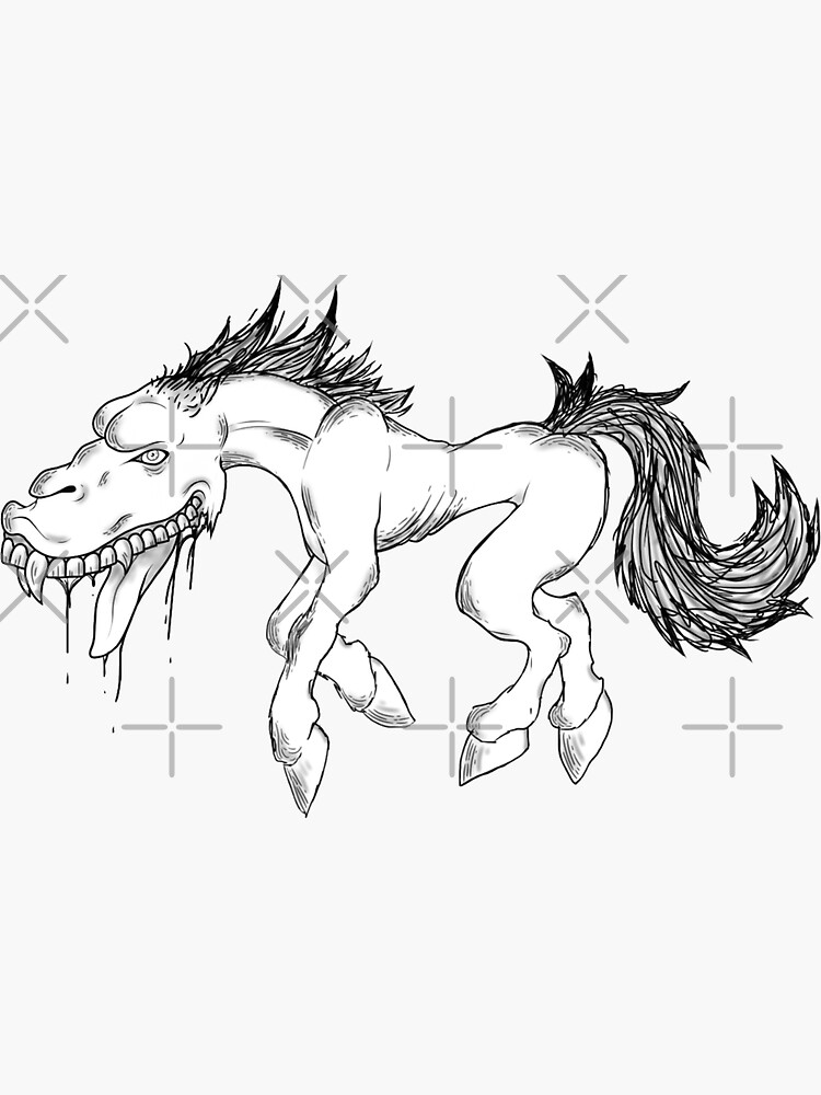 Bloodborne And Berserk Inspired Horse Sticker By Eldengoob Redbubble