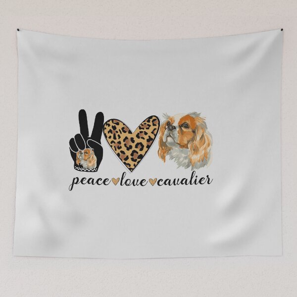 Item preview, Peace Love Cavalier dog Cavalier King Charles Spaniel Lover  designed and sold by Dream-bubble.