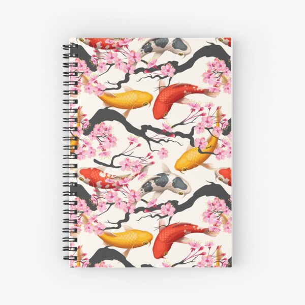 Koi Carp avec l'usine de Sakura Cahier à spirale