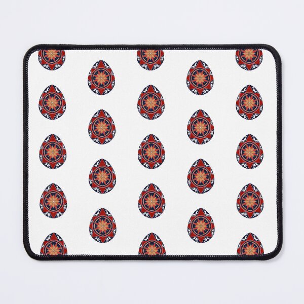 Item preview, Easter egg Ukrainian inspired pattern Red Blue designed and sold by hallas2b.