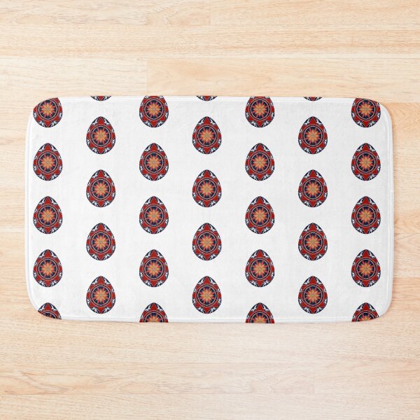 Item preview, Easter egg Ukrainian inspired pattern Red Blue designed and sold by hallas2b.