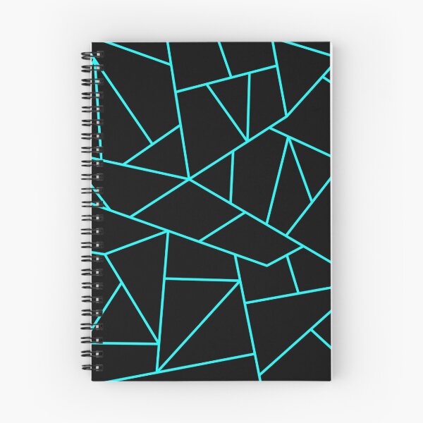 Item preview, Aqua Cyan Mosaic Lines On Black designed and sold by rewstudio.