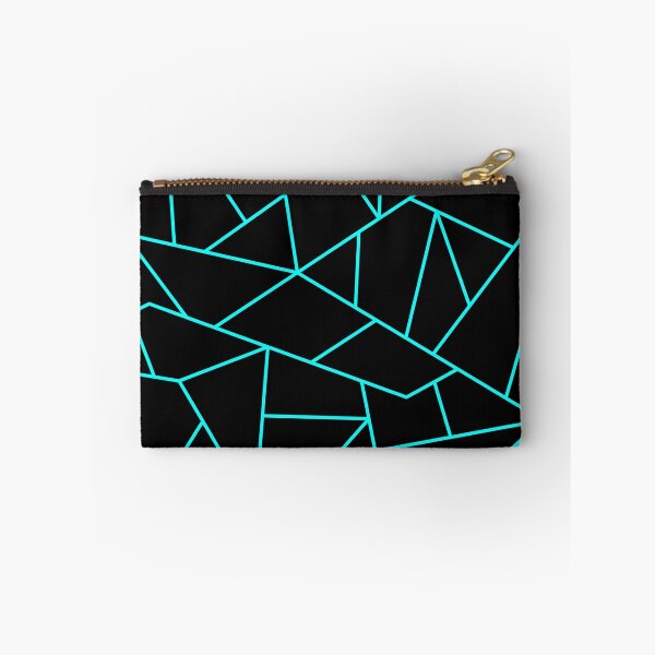 Item preview, Aqua Cyan Mosaic Lines On Black designed and sold by rewstudio.