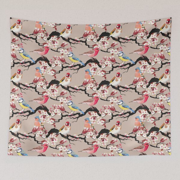 Item preview, Pretty Birds with Cherry Bloom designed and sold by DV-LTD.