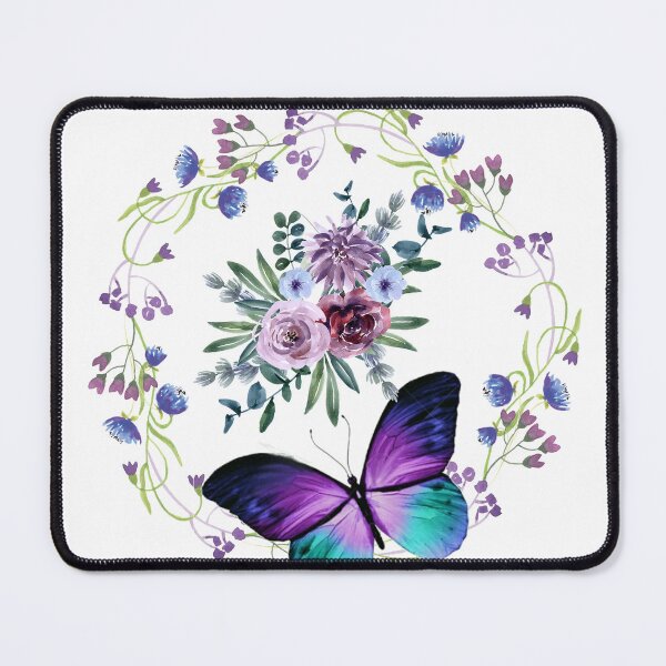 Item preview, Blue Flower Wreath with Butterfly designed and sold by tomorrowsart.