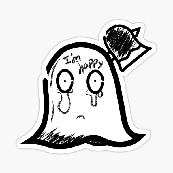 Happy Ghost Sticker By Worldmanmulsang Redbubble