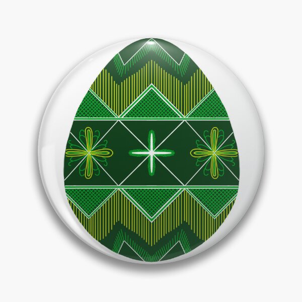 Item preview, Easter egg Ukrainian inspired green yellow designed and sold by hallas2b.