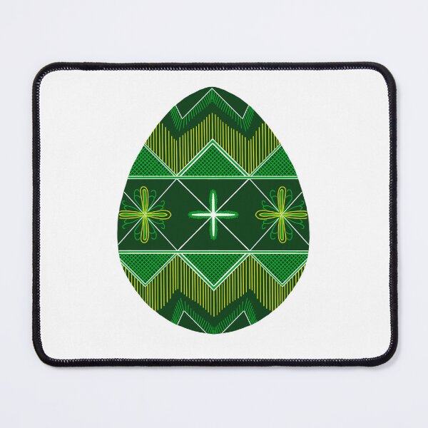 Item preview, Easter egg Ukrainian inspired green yellow designed and sold by hallas2b.