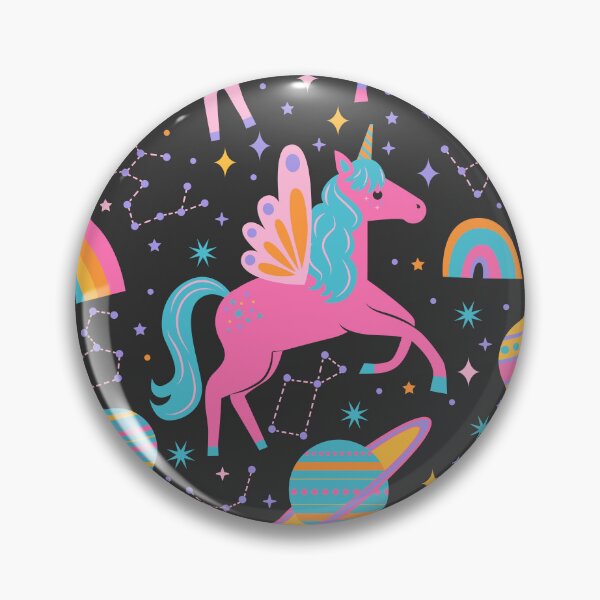 Item preview, Space Unicorns - Neon Rainbow on Black designed and sold by latheandquill.