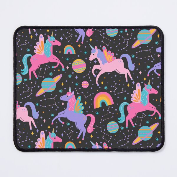 Item preview, Space Unicorns - Neon Rainbow on Black designed and sold by latheandquill.