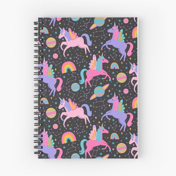 Item preview, Space Unicorns - Neon Rainbow on Black designed and sold by latheandquill.