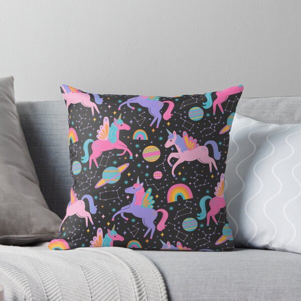 Item preview, Space Unicorns - Neon Rainbow on Black designed and sold by latheandquill.