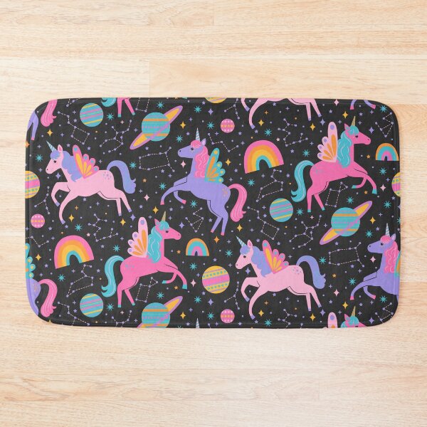 Item preview, Space Unicorns - Neon Rainbow on Black designed and sold by latheandquill.