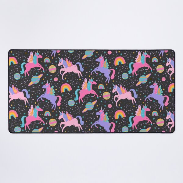Item preview, Space Unicorns - Neon Rainbow on Black designed and sold by latheandquill.