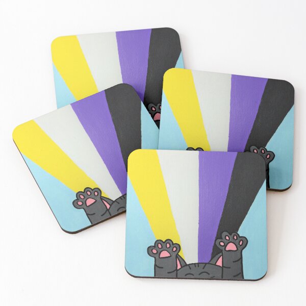 Item preview, Pride Slide Non binary Flag Kitty designed and sold by ChaoticResolve.